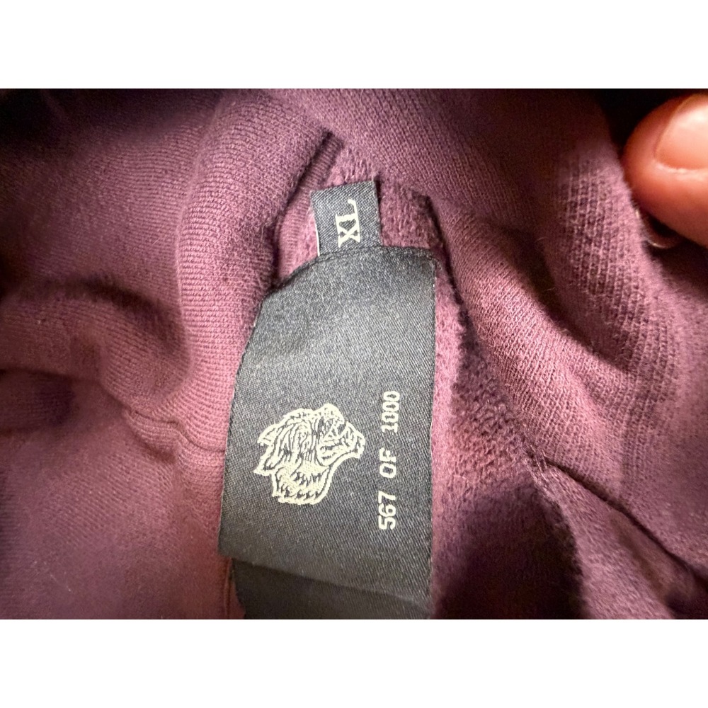 Darc Sport Wolves Club Mens XL Plum Burgundy Cropped Hoodie Shorts Set Limited - Picture 4 of 6